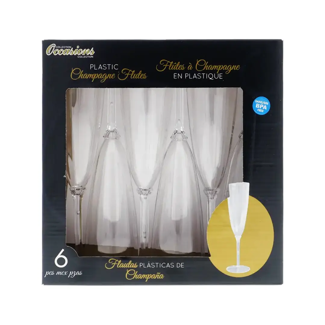 Copas Plásticas Reutilizables para Champaña Pack x6 1