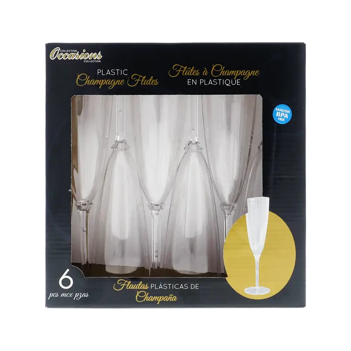 Copas Plásticas Reutilizables para Champaña Pack x6 1