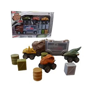 Autos Dinosaurios con Lanzador | Set 4 Autitos Dino Juguete