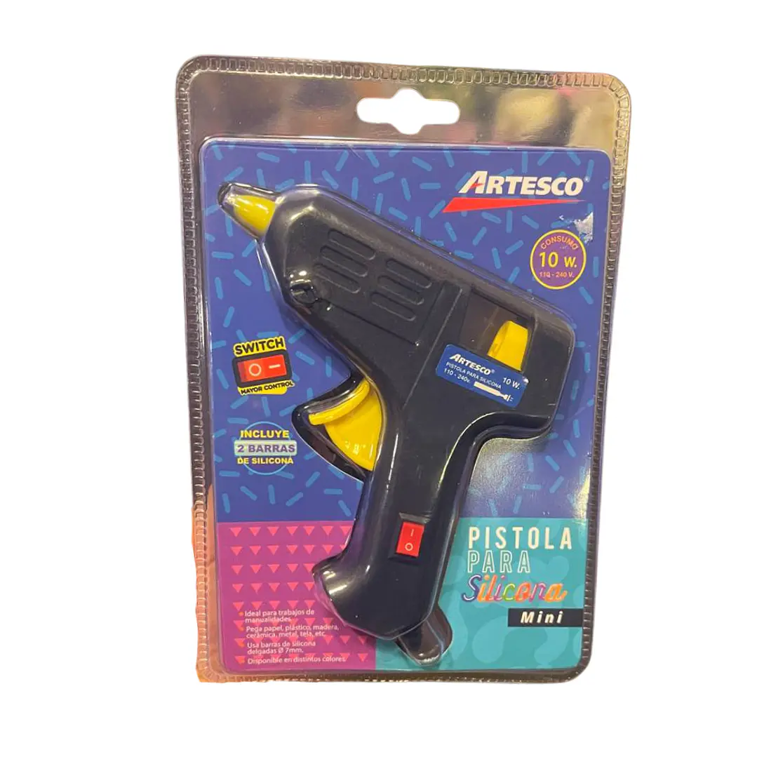 Pistola Silicona manualidades 10w Con 2 Barras Silicona 5