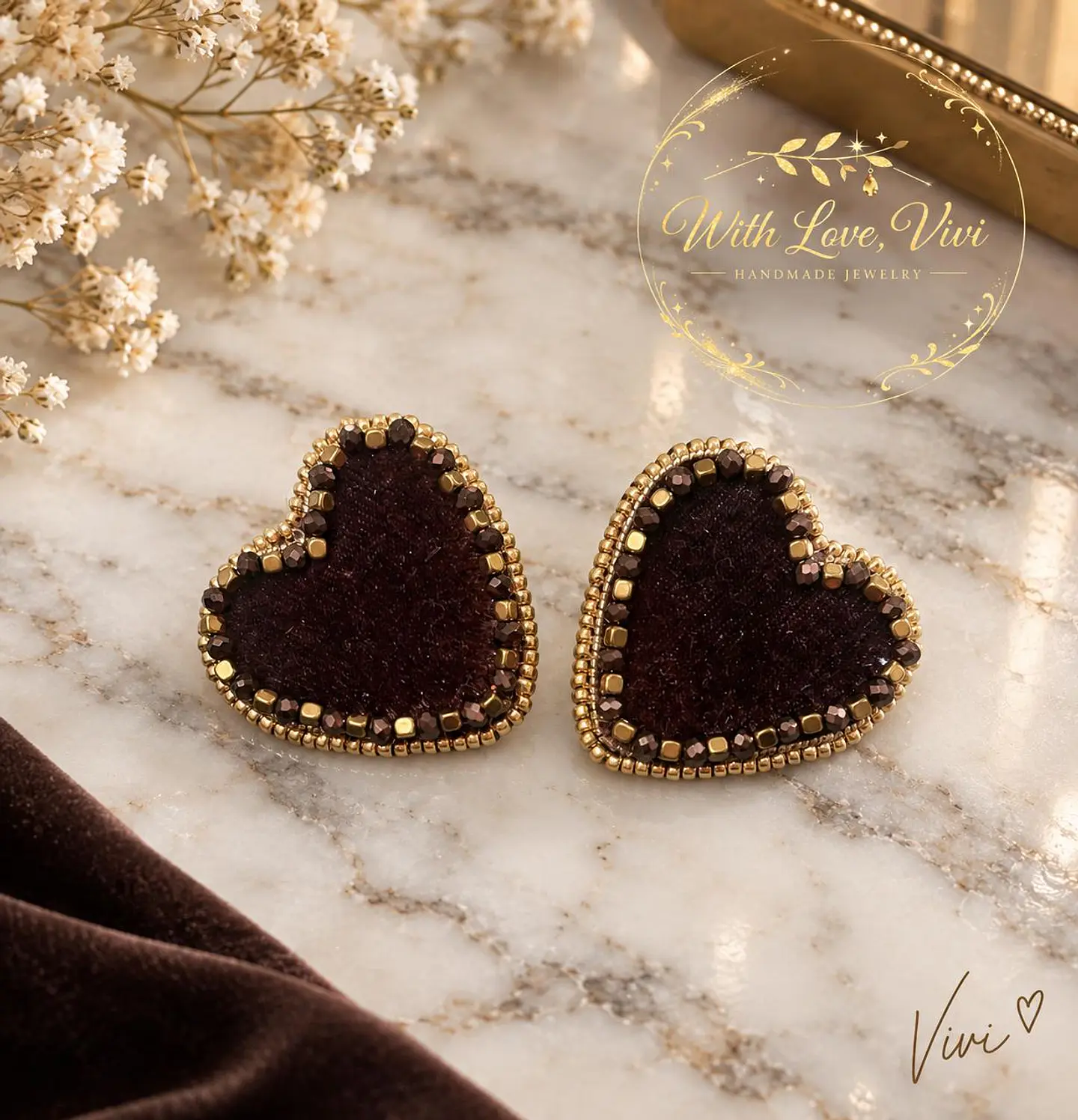 Pendientes LOVED VELVET TRUFFE 2