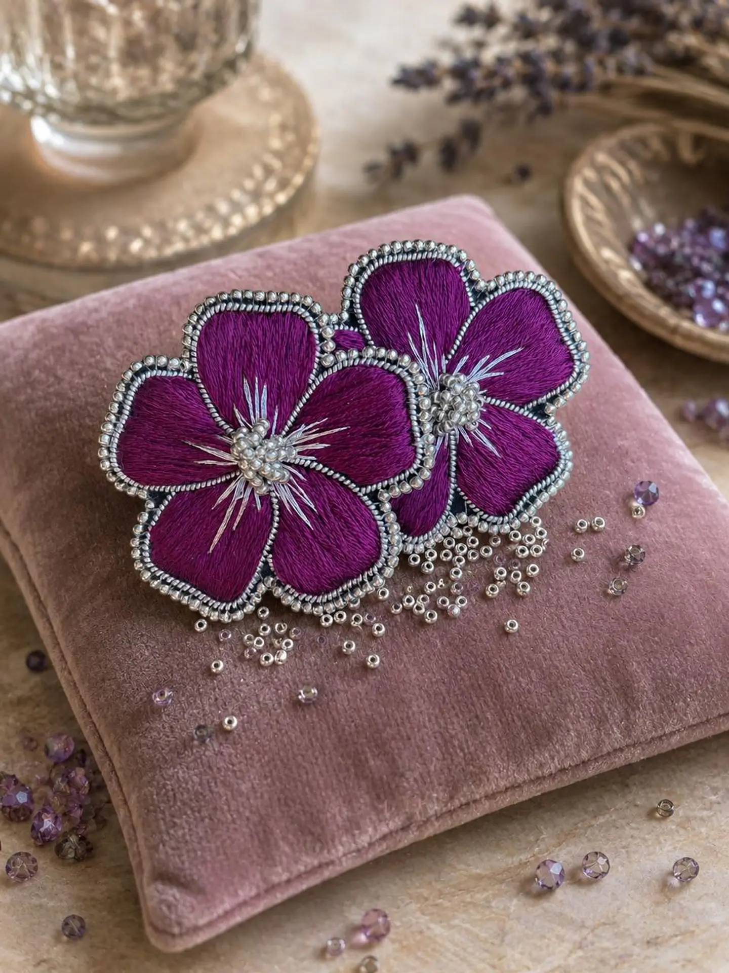Pendientes OPHELIA ÉCLAT PRUNE SILVER 1