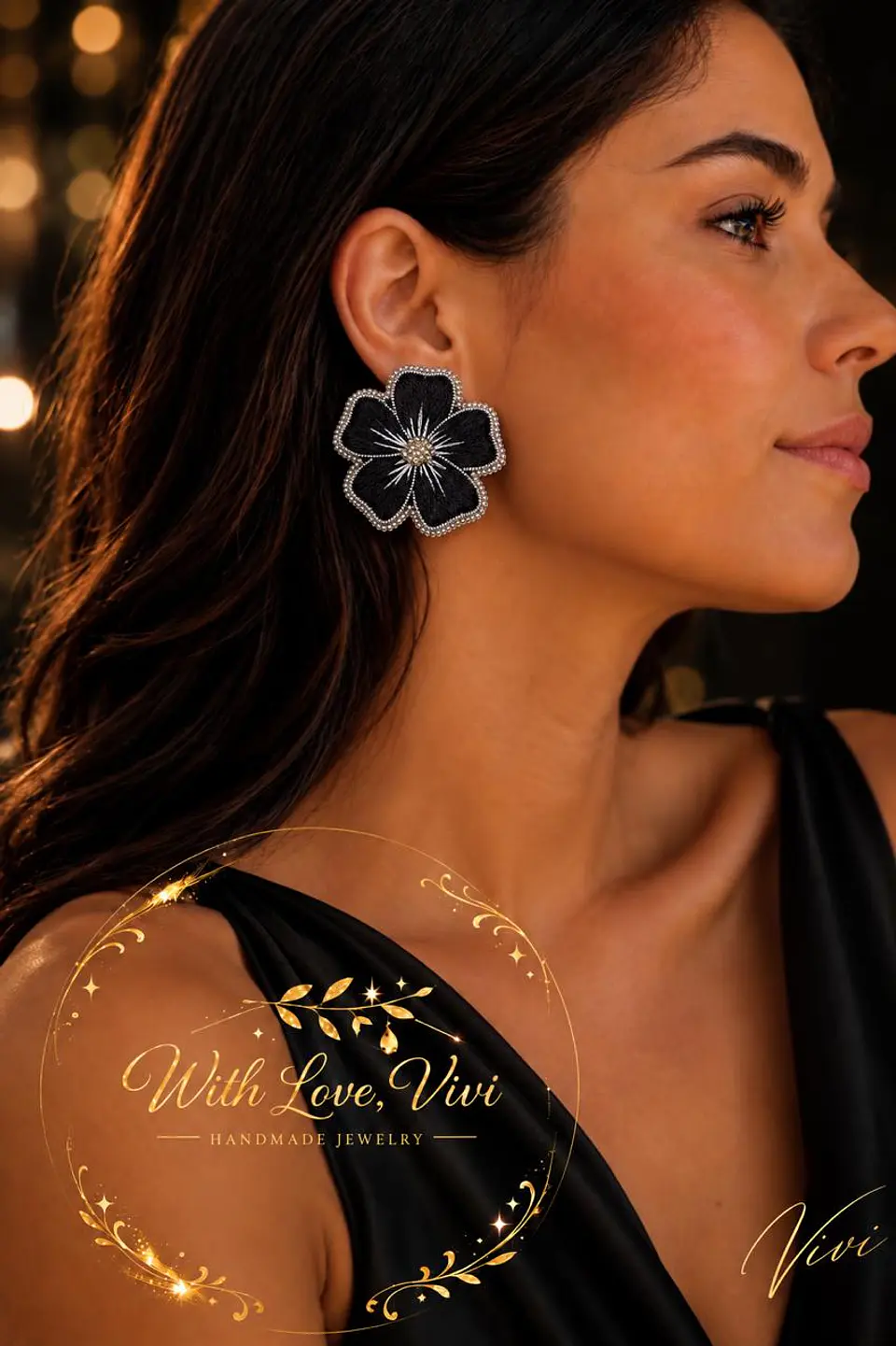 Pendientes OPHELIA ÉCLAT NOIR SILVER 3
