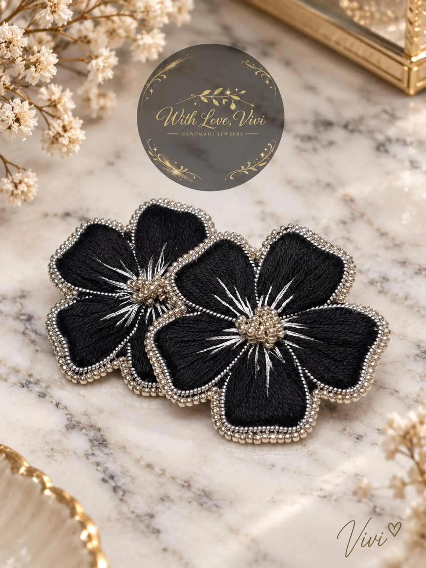 Pendientes OPHELIA ÉCLAT NOIR SILVER 4