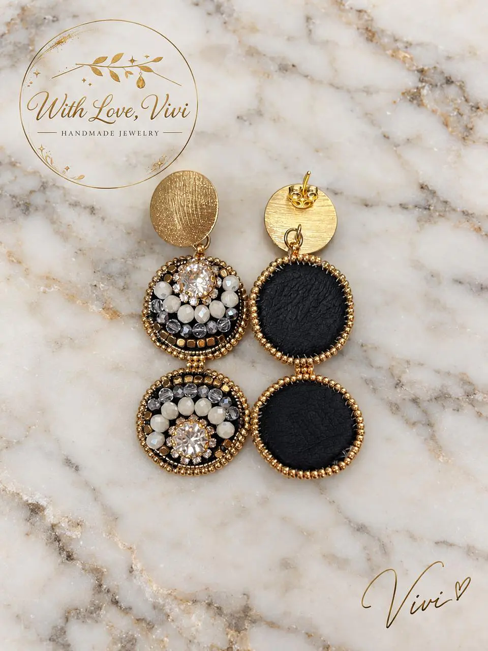 Pendientes AURELIA ROYALE NOIR GOLD 3