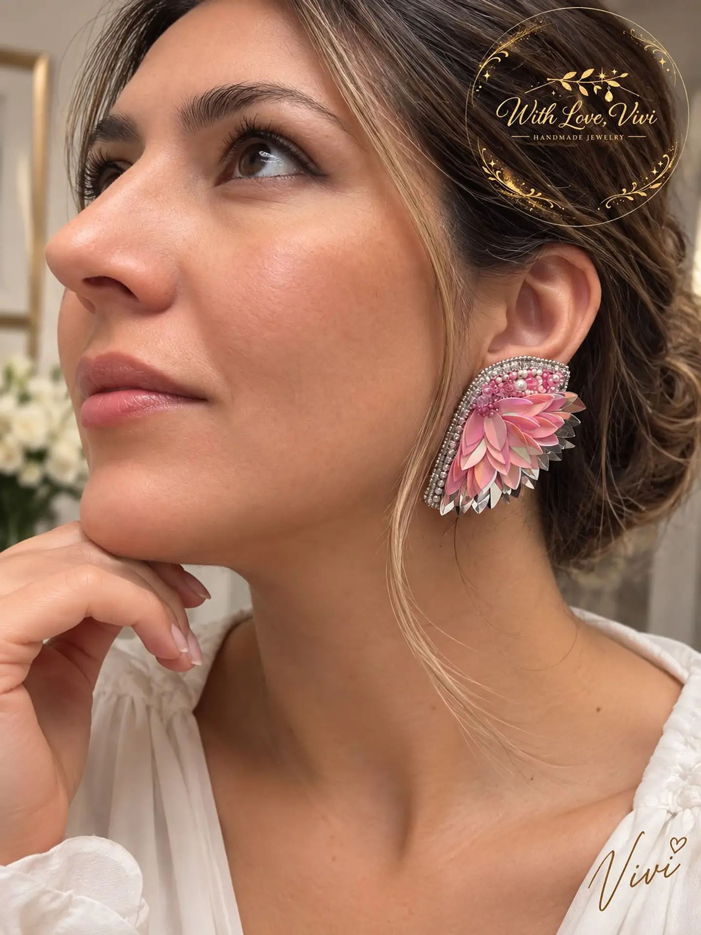 Pendientes VELARIS ROSÉ SILVER 3