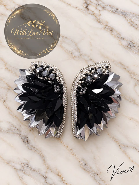 Pendientes VELARIS NOIR SILVER