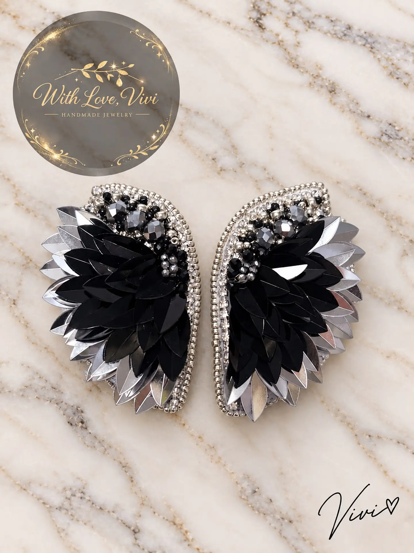Pendientes VELARIS NOIR SILVER 1
