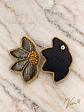 Pendientes FLEUR NOIR GOLD - Miniatura 2