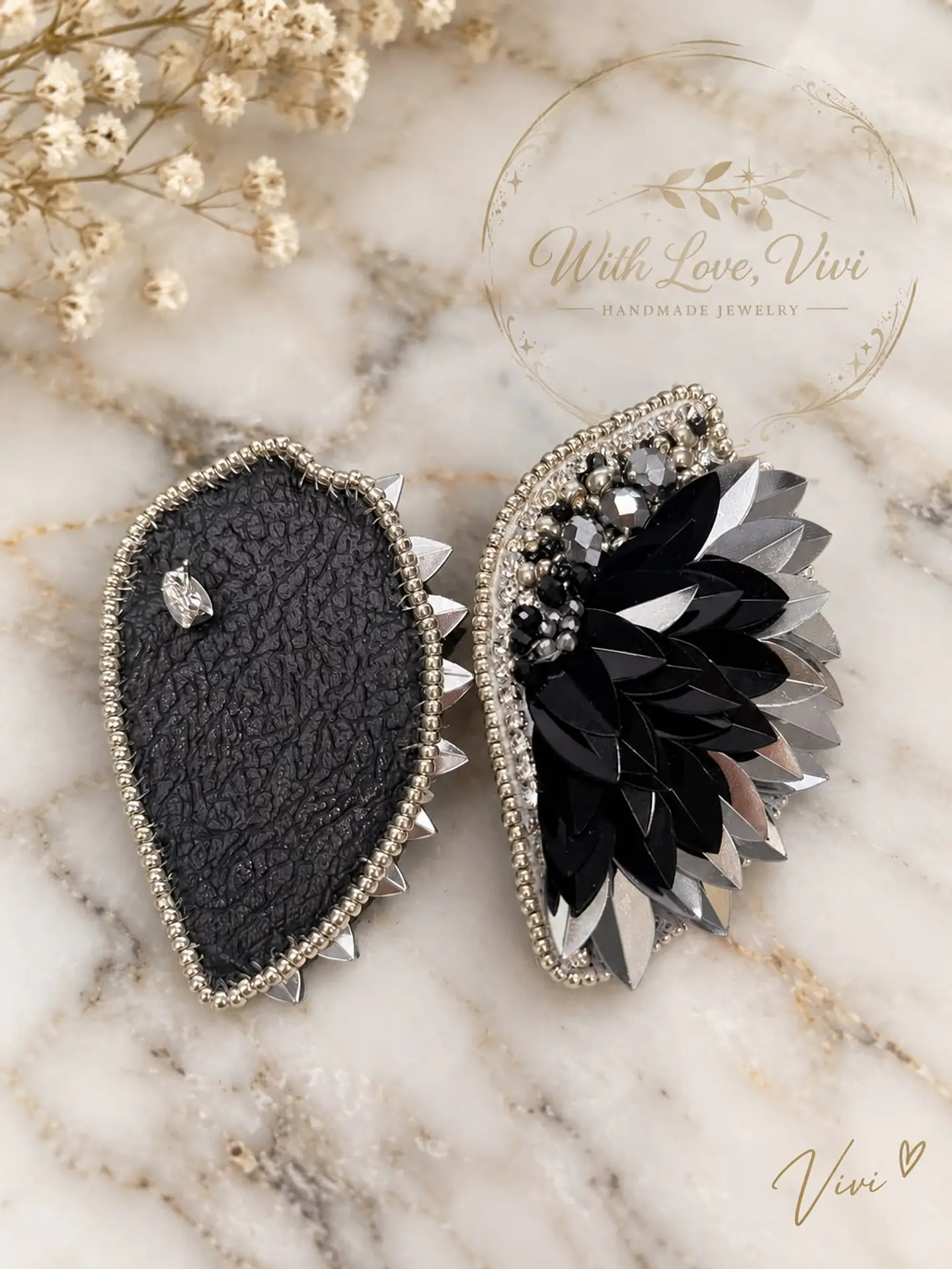 Pendientes VELARIS NOIR SILVER 2