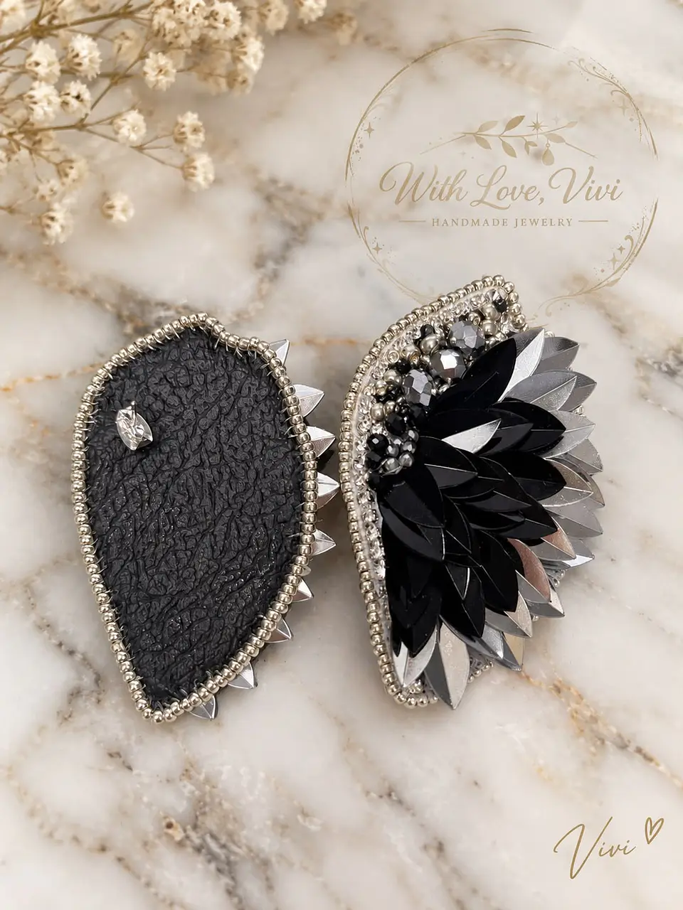 Pendientes VELARIS NOIR SILVER 2