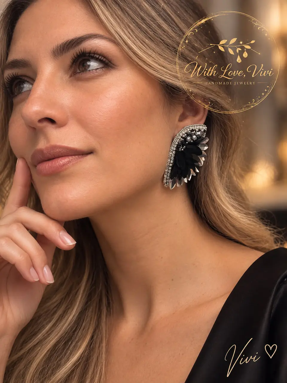 Pendientes VELARIS NOIR SILVER 4