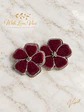 Pendientes  OPHELIA VELVET GRENAT SILVER - Miniatura 1