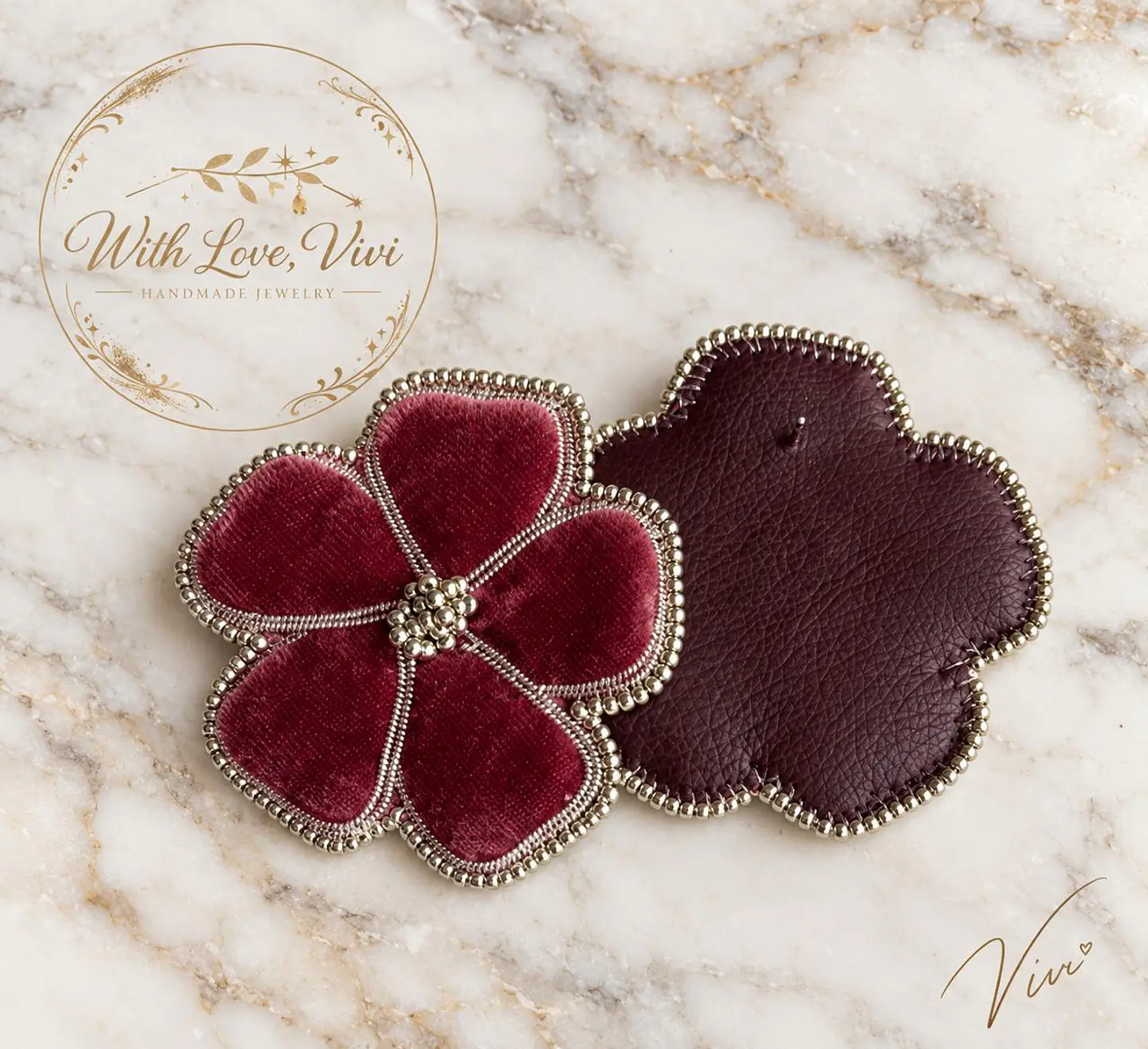 Pendientes  OPHELIA VELVET GRENAT SILVER 3
