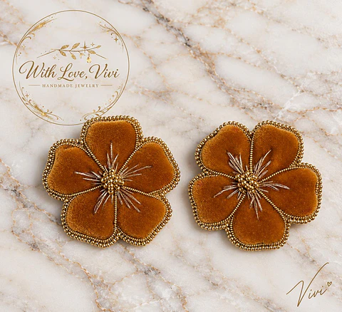 Pendientes  OPHELIA VELVET FAUVE GOLD