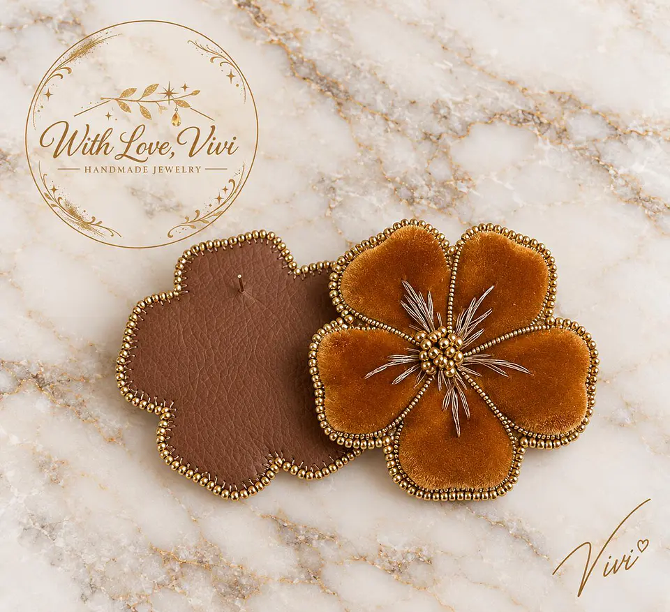 Pendientes  OPHELIA VELVET FAUVE GOLD 3