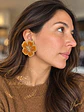 Pendientes  OPHELIA VELVET FAUVE GOLD - Miniatura 2