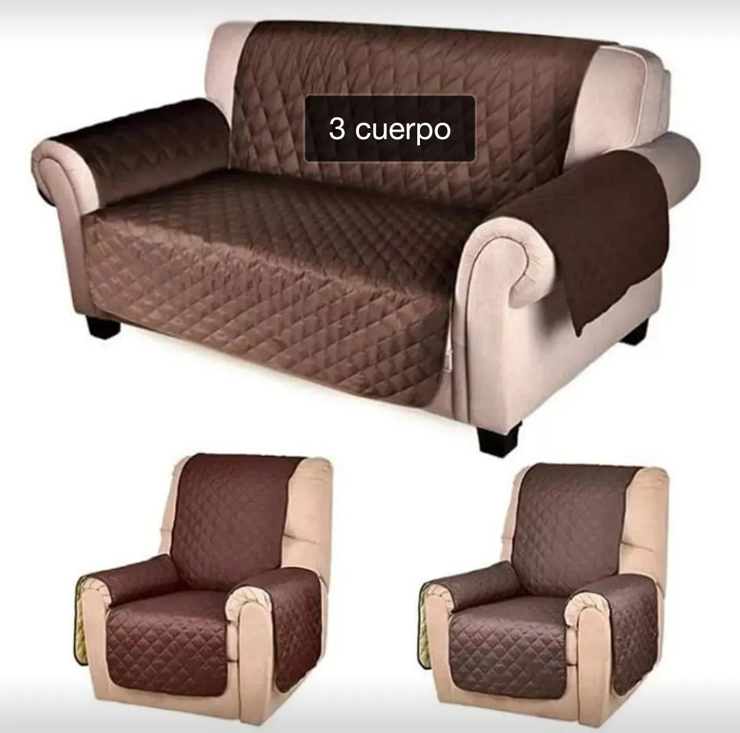 Pack 3 Cubre Sillón O Sofá Color Marrón