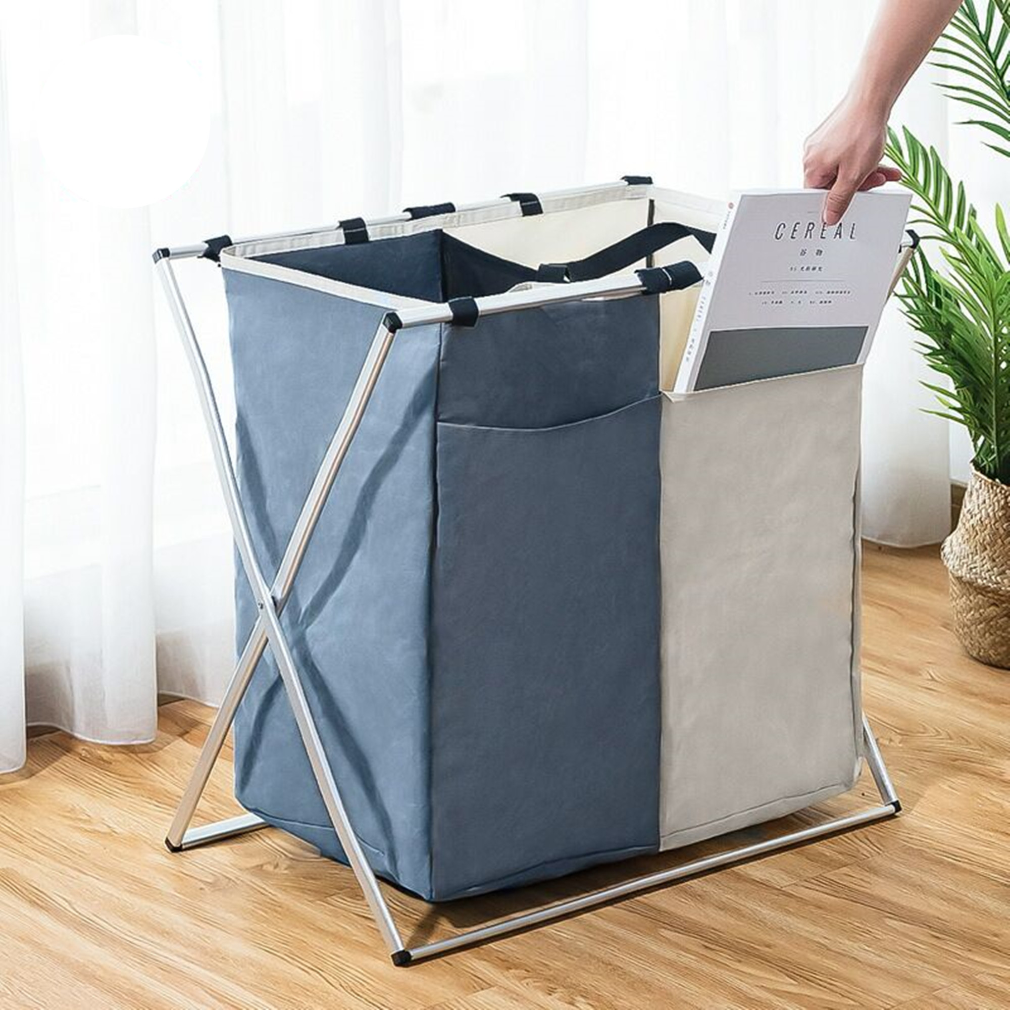 Cesta Plegable Almacenamiento De Ropa Sucia 2 Separaciones