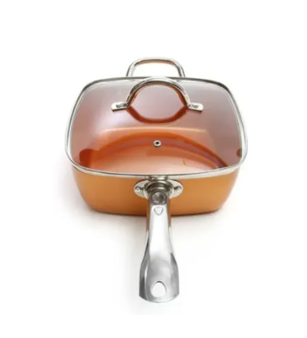 Juego De Cocina 4 Piezas Cacerola Olla Sartén Cuadrada