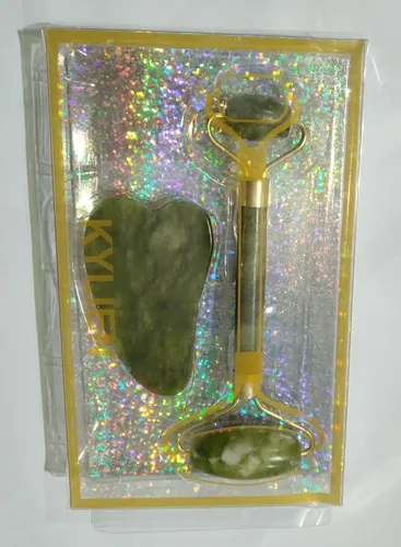 Rodillo de JADE VERDE ORIGINAL Piedra Gua Sha Chile Jade Roller Masajeador