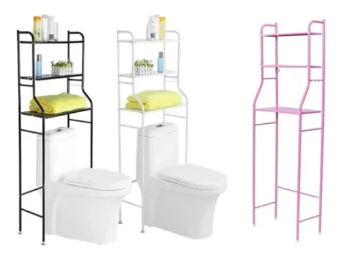 Estante organizador de baño metal 3 niveles 153x48x25 cm