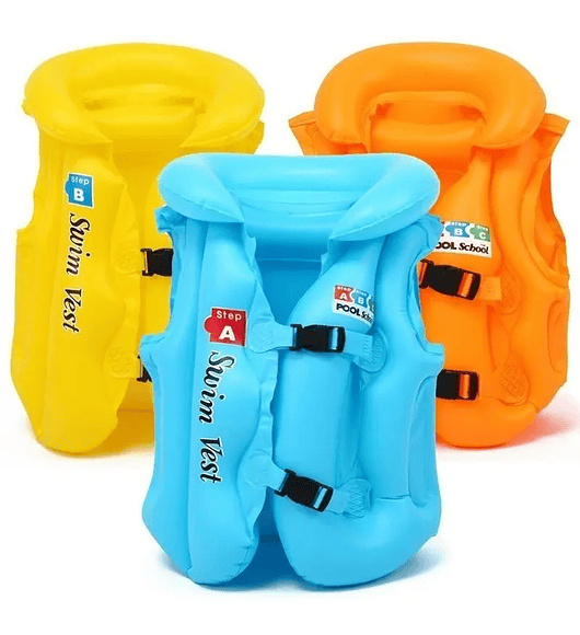 Chaleco Seguridad Inflable Flotador Niños Salvavidas Talla S M L