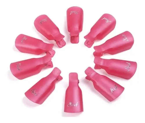 Pack 10 Pinzas Manicure Quita Esmalte Permanente .B - 10