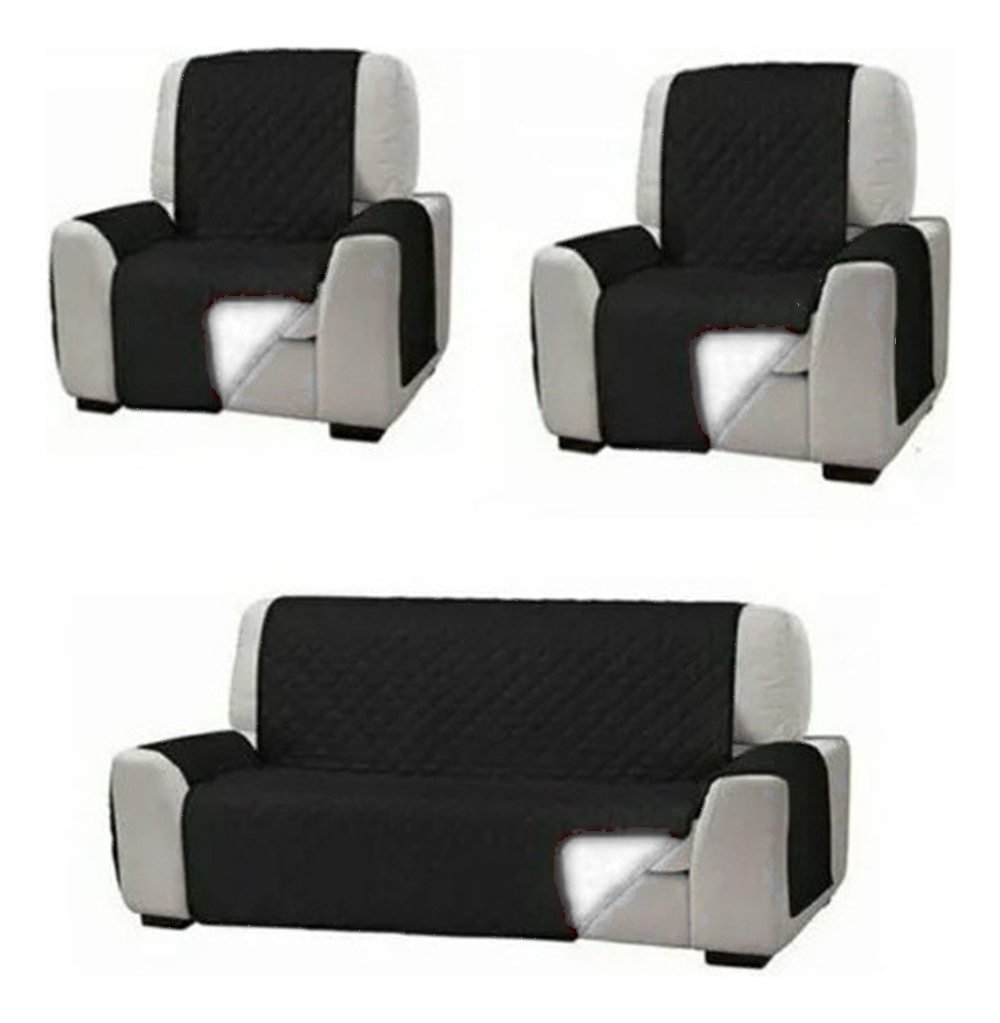 Pack 3 Cubre Sillón O Sofá Color Negro