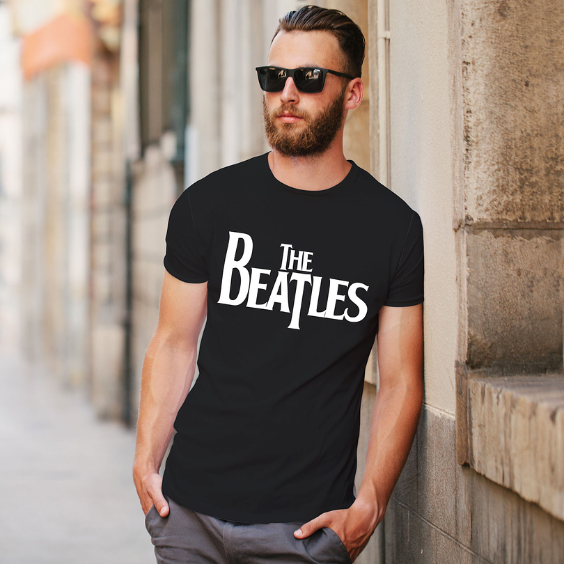 Polera premium The Beatles logo hombre 8