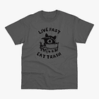 Polera premium Mapache bin live fast hombre 1