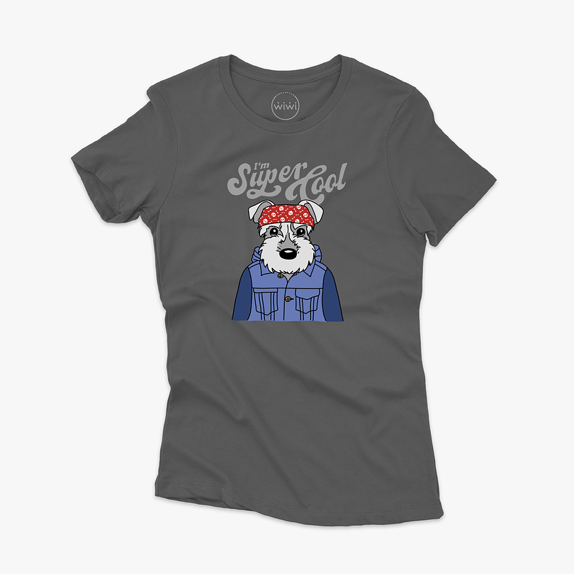 Polera premium Schnauzer super cool mujer 2