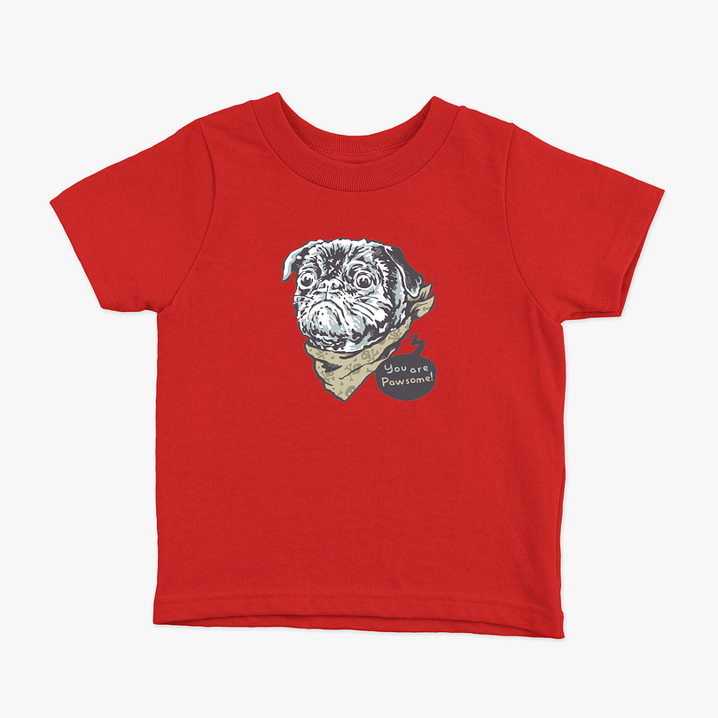 Polera Pug pawsome niños 3