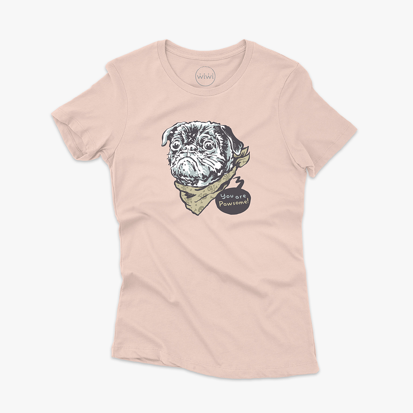 Polera premium Pug pawsome mujer 4