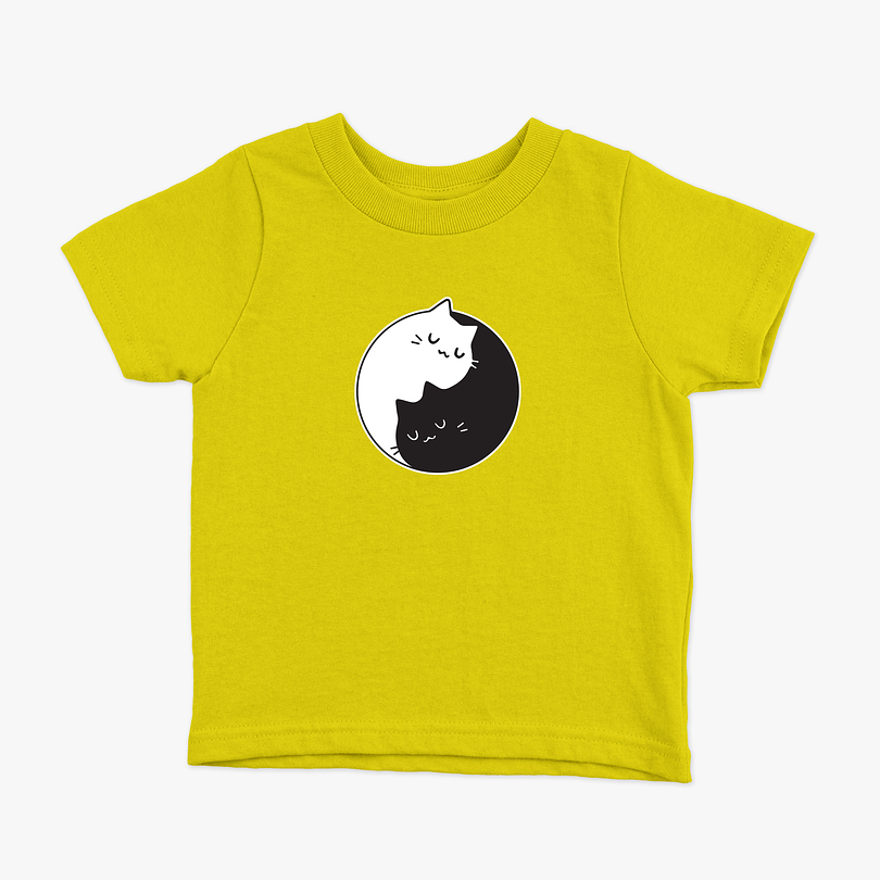 Polera Gato ying y yang niños 4