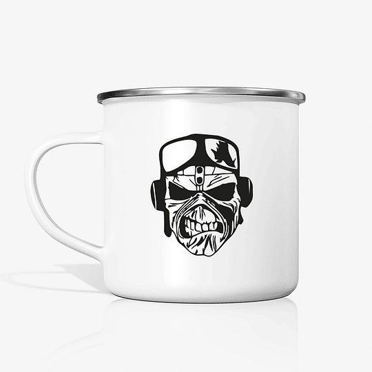 Taza Iron Maiden Aces High metalica enlozada