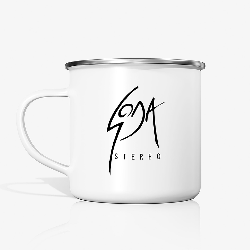 Taza Soda Stereo metalica enlozada 