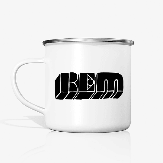 Taza REM 3D metalica enlozada