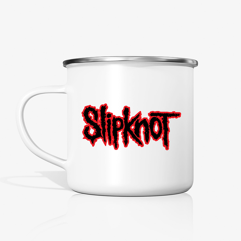 Taza Slipknot logo metalica enlozada 
