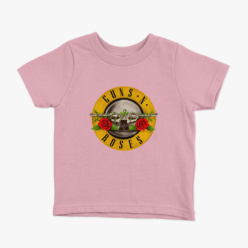 Polera Guns and Roses logo color niños 5