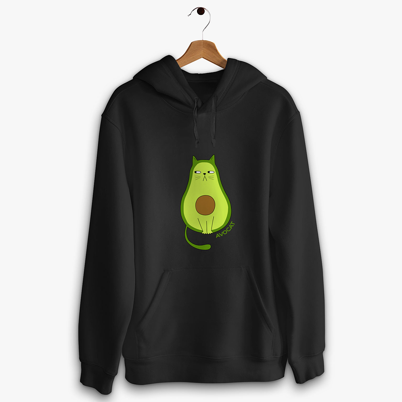 Poleron Gato palta avocat unisex 1