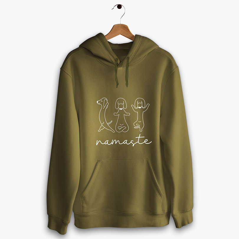 Poleron Perro namaste yoga unisex 3