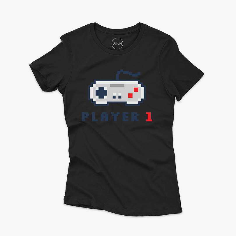 Polera premium Player 1 control mujer 1