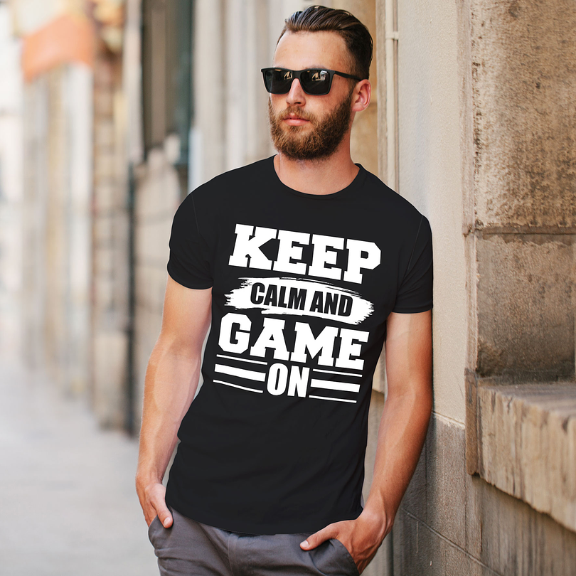 Polera premium Keep calm game On hombre 6