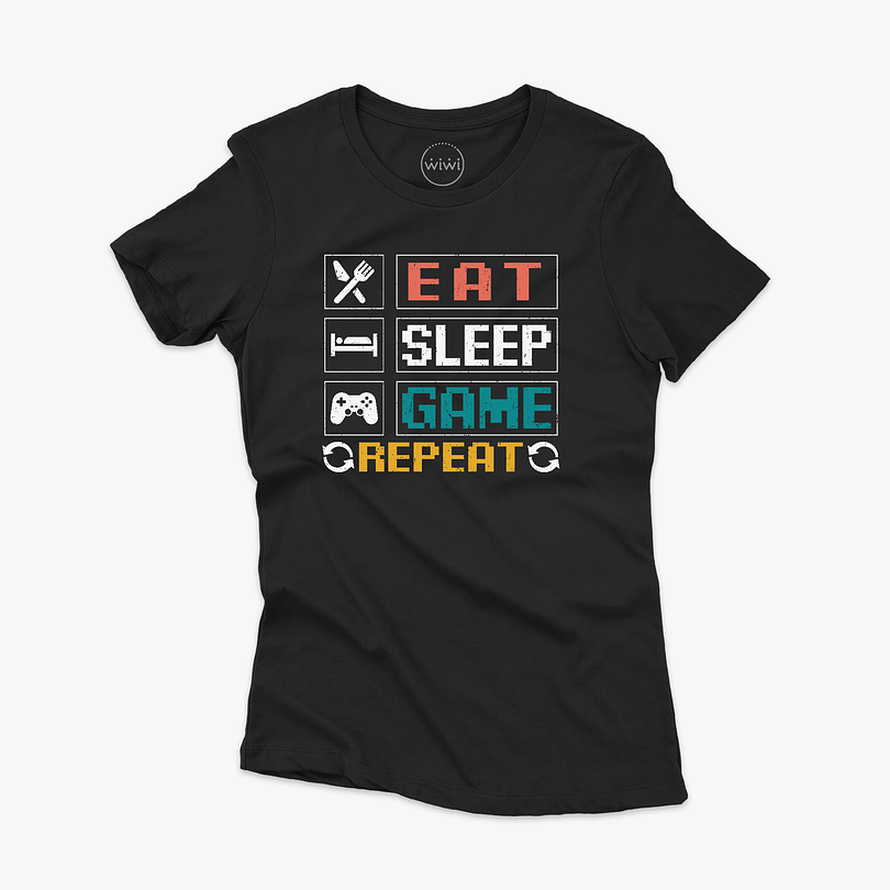 Polera premium Eat Sleep Game mujer 1