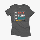 Polera premium Eat Sleep Game mujer 2