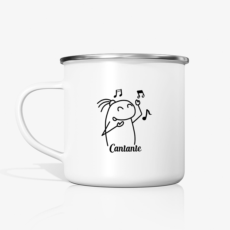 Taza Flork Cantante metalica enlozada 