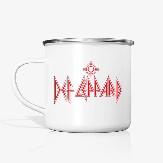 Taza Def Leppard scope metalica enlozada