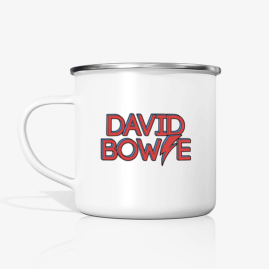 Taza David Bowie rayo metalica enlozada