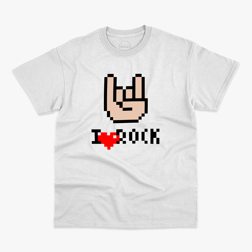 Polera premium I love Rock pixel hombre 6